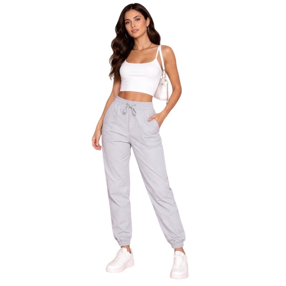 Berkley Jensen Gray Jogger Pants XL High Waist Athleisure Gorpcore Utility Cargo